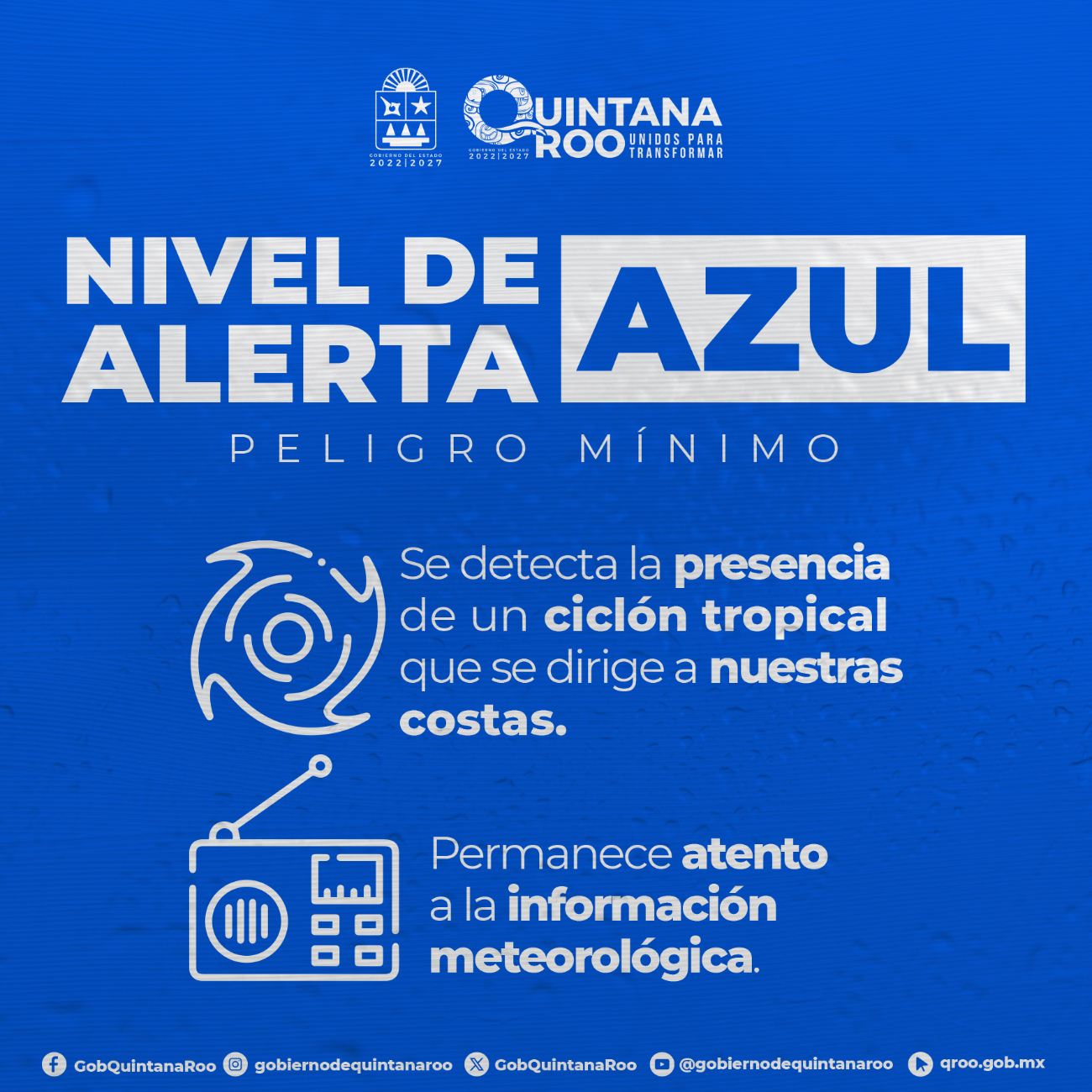 La Alerta Azul es el peligro mínimo ante la presencia de un ciclón tropical La Alerta Azul es el peligro mínimo ante la presencia de un ciclón tropical