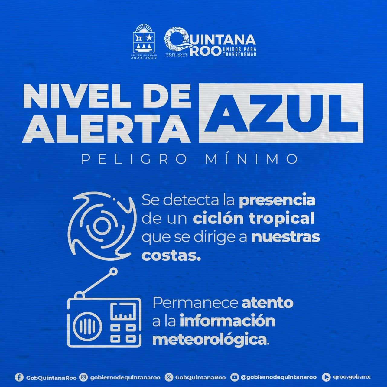 Chetumal, junto con regiones cercanas continúan en Alerta Azul. Chetumal, junto con regiones cercanas continúan en Alerta Azul.