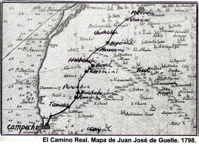 Mapa antiguo de 1798 del Camino Real Mapa antiguo de 1798 del Camino Real