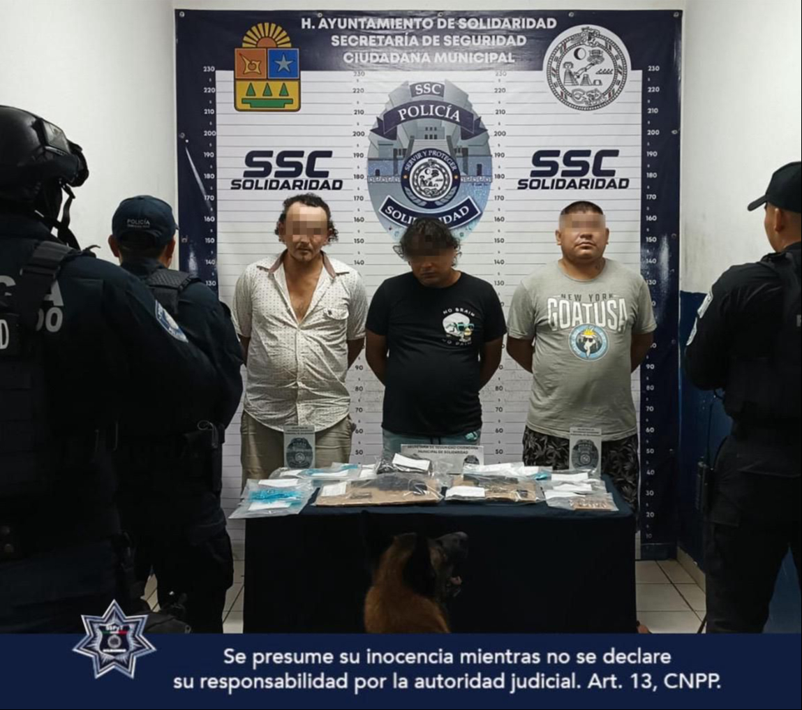 Capturan a guatemalteco y dos mexicanos con  drogas y armamento en Playa del Carmen