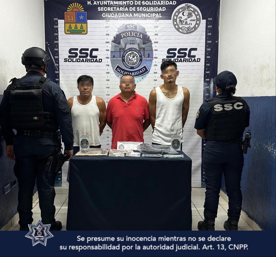 Arrestan a tres hombres por posible tentativa de homicidio en Playa del Carmen