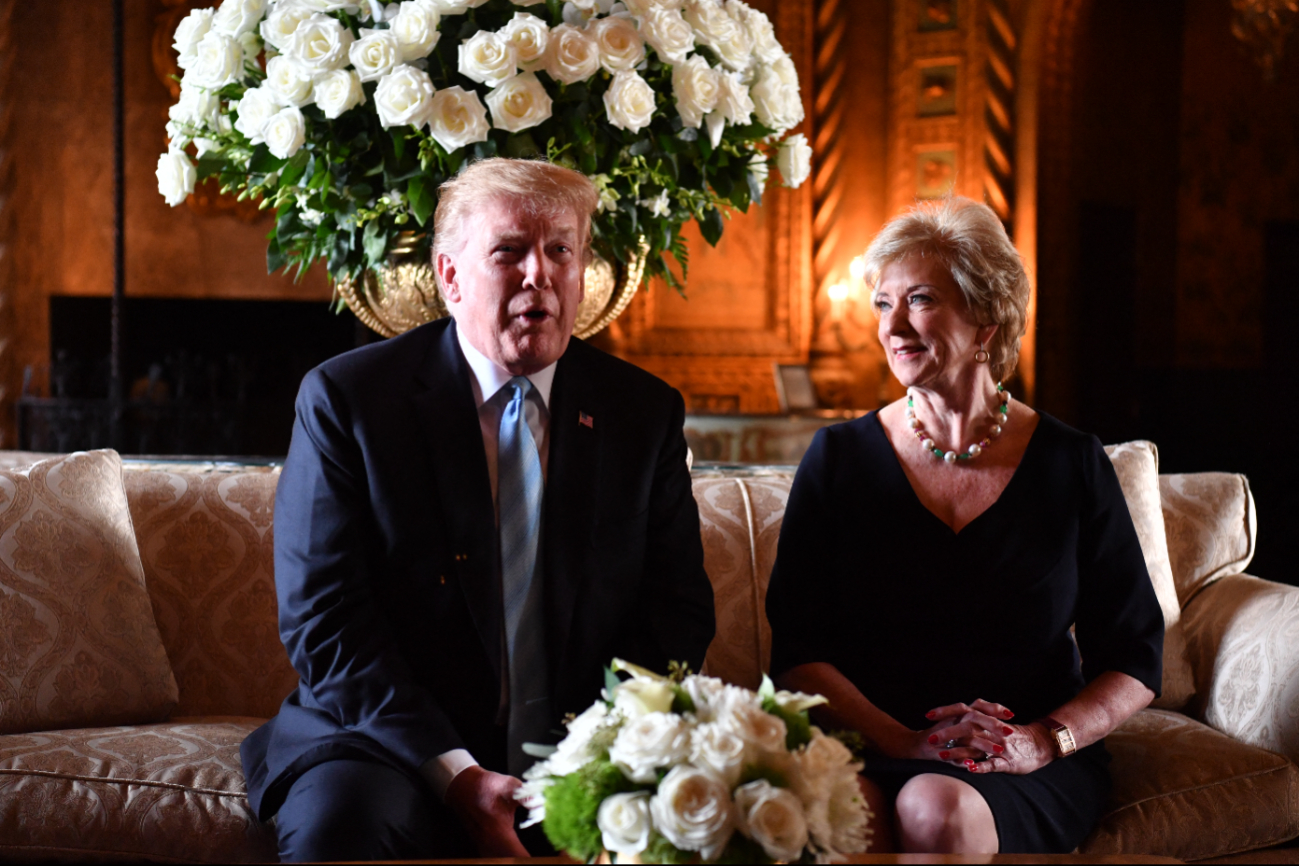 Trump y Linda McMahon Trump y Linda McMahon