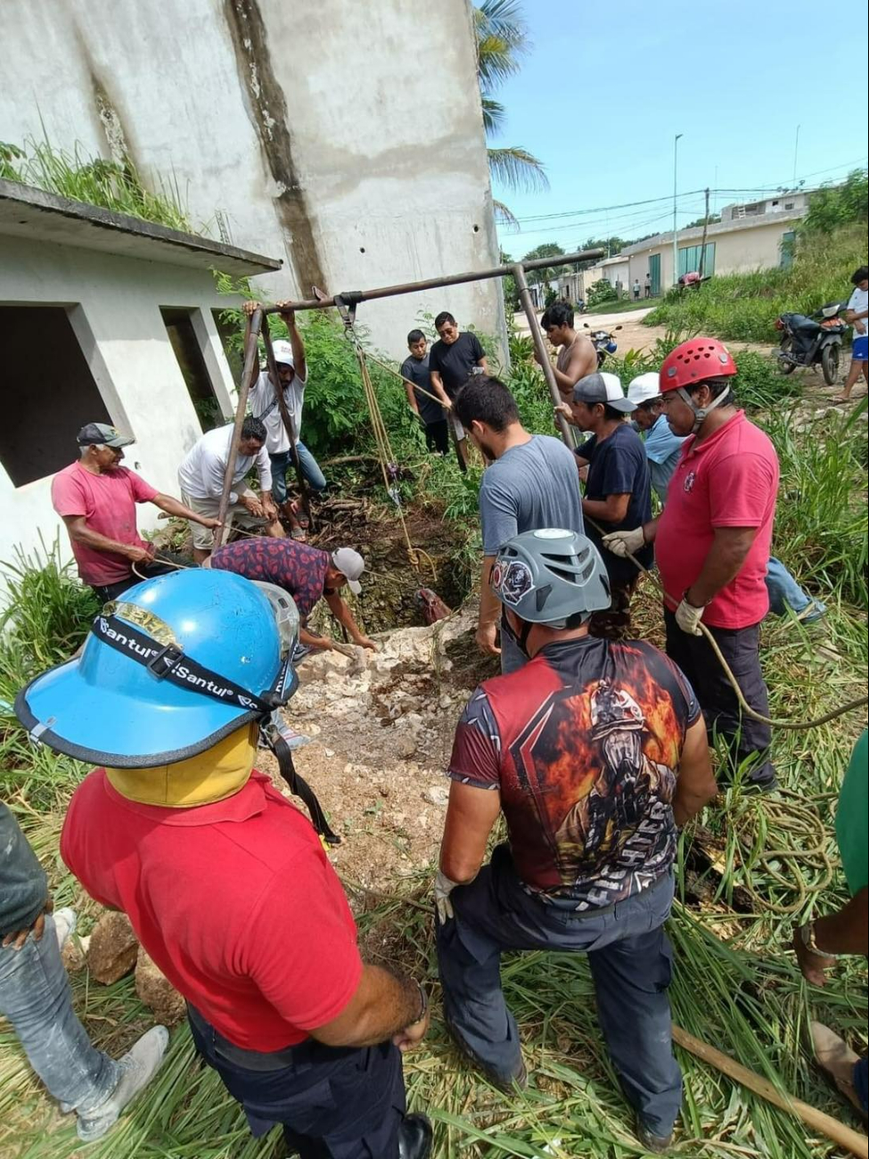 Debido a la labor de los rescatistas, lograron sacar a salvo al nimal. Debido a la labor de los rescatistas, lograron sacar a salvo al nimal.
