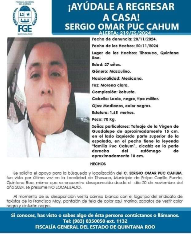 Ante el reporte de desaparición, la FGE inició las investigaciones Ante el reporte de desaparición, la FGE inició las investigaciones