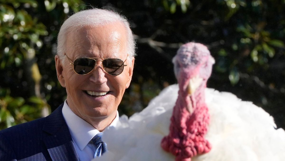 Continuando con la trradición el presidente de EU, Joe Biden, indultó a un par de pavos previo a los festejos del Día de Acción de Gracias Continuando con la trradición el presidente de EU, Joe Biden, indultó a un par de pavos previo a los festejos del Día de Acción de Gracias