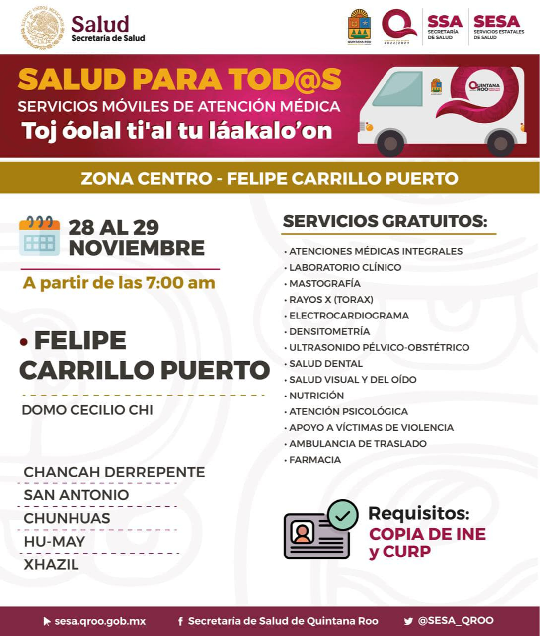 Servicios gratuitos de "Salud Para Todos" Servicios gratuitos de "Salud Para Todos"