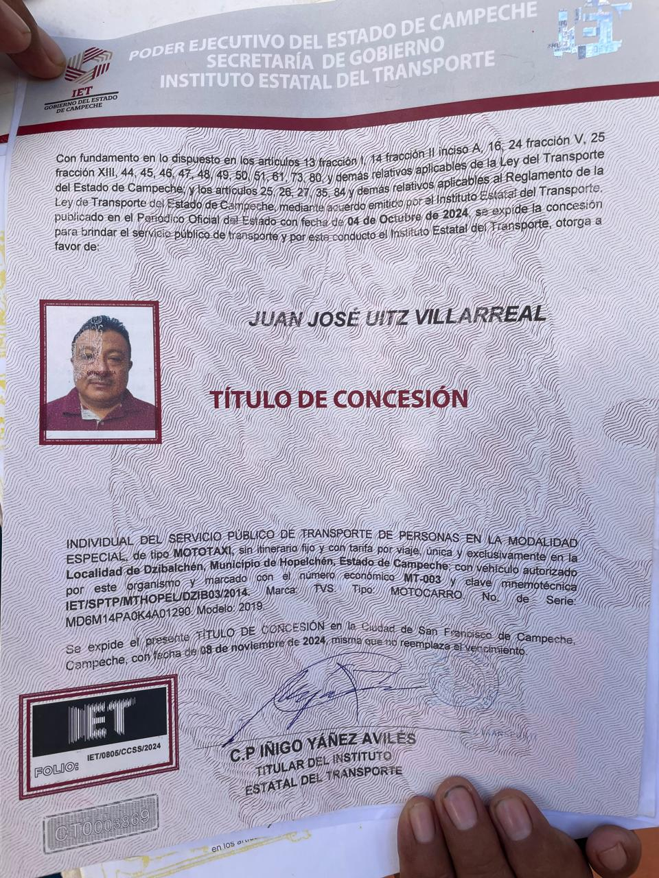Uitz Villarreal pide al IET y a la policía municipal detener las unidades ilegales y advierte sobre posibles conflictos Uitz Villarreal pide al IET y a la policía municipal detener las unidades ilegales y advierte sobre posibles conflictos