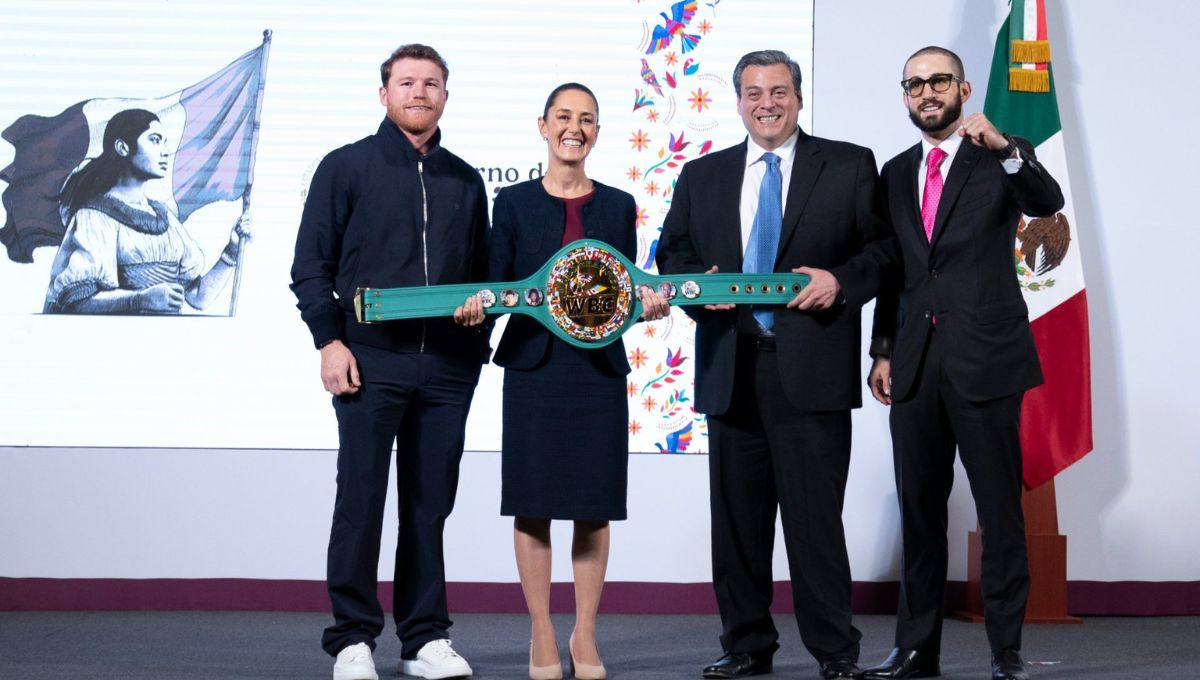 Claudia Sheinbaum y ‘Canelo’ Álvarez anuncian clase de boxeo masiva en todo México para 2025