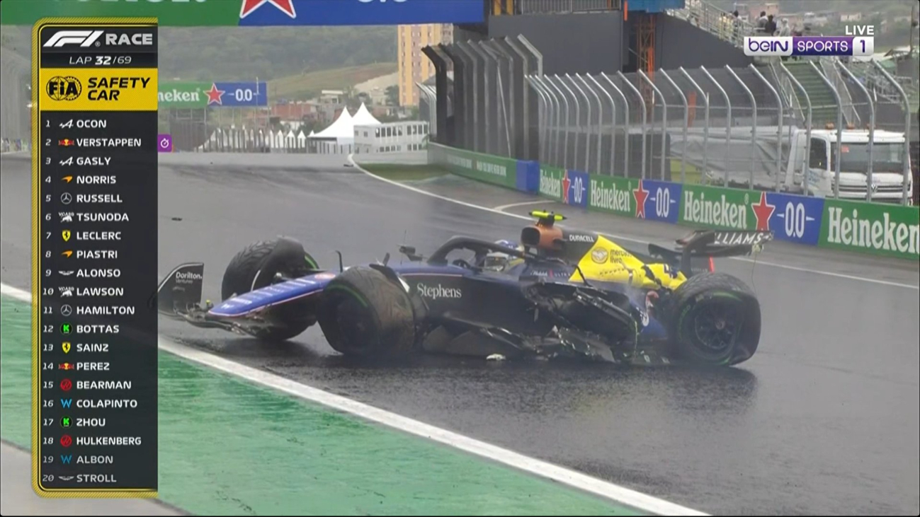 Franco Colapinto frena la fiesta brasileña; así fue su choque en  el GP de Brasil