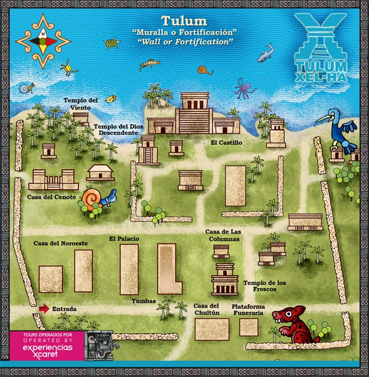 Mapa para recorrer Tulum Mapa para recorrer Tulum