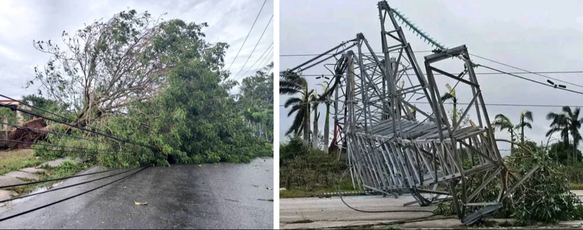 Los vientos de hasta 185 km/h y lluvias intensas colapsaron el sistema eléctrico y dañaron viviendas e infraestructura Los vientos de hasta 185 km/h y lluvias intensas colapsaron el sistema eléctrico y dañaron viviendas e infraestructura