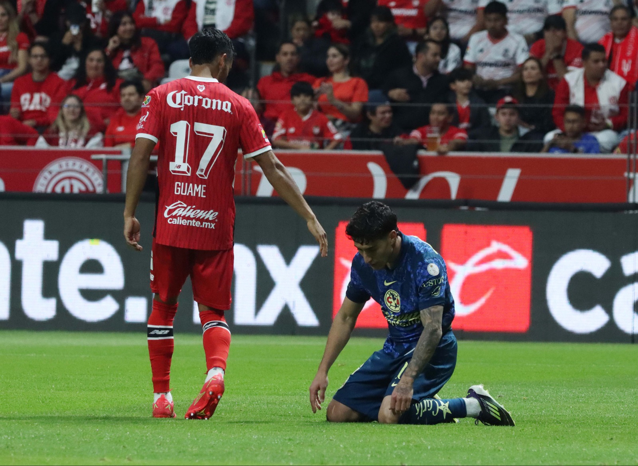 América cae goleado ante Toluca y jugará Play-in