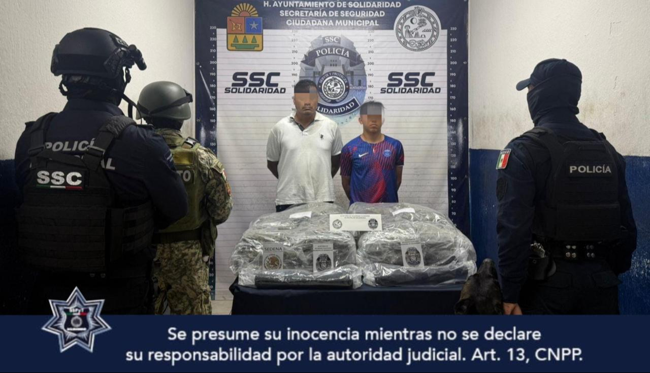 Aseguran más de 20 Kilos de posibles narcóticos en Playa del Carmen