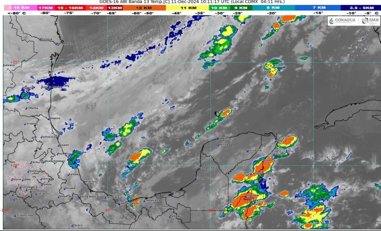 La región de Chetumal puede esperar fuertes lluvias durante estas fechas. La región de Chetumal puede esperar fuertes lluvias durante estas fechas.