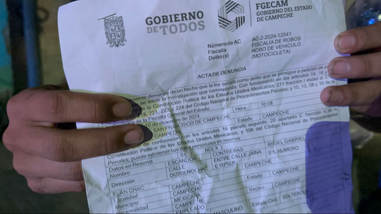 Posteriormente, Ángel y su familia denunciaron el robo Posteriormente, Ángel y su familia denunciaron el robo
