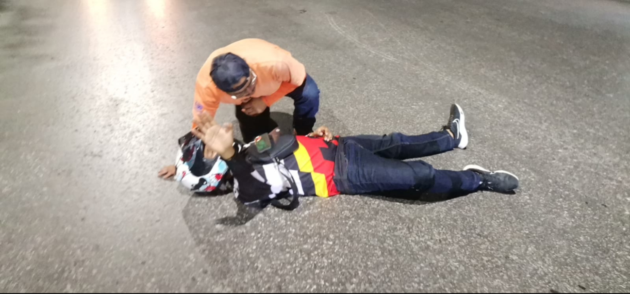 El hombre se accidentó en la avenida Concordia, con Avenida Aviación.