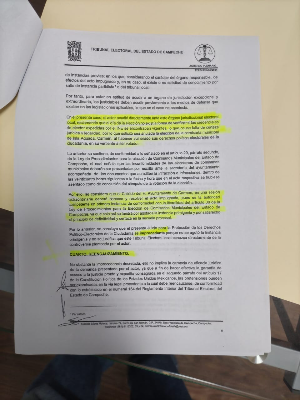 El Cabildo del H. Ayuntamiento de Carmen es la autoridad competente para resolver el acto impugnado en primera instancia.