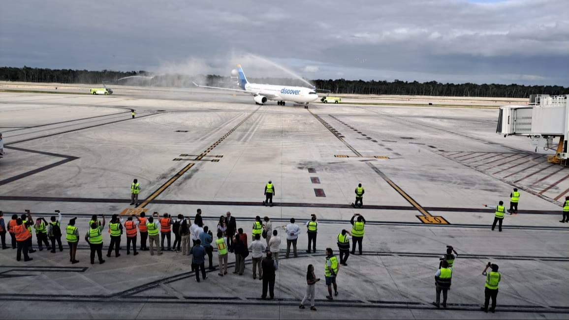 Aeropuerto de Tulum recibe el primer vuelo directo desde Frankfurt, Alemania
