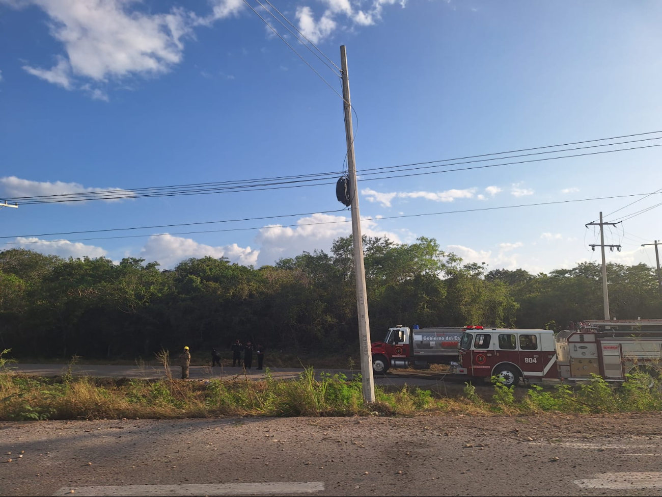 Se ha formado tráfico en la zona del accidente Se ha formado tráfico en la zona del accidente