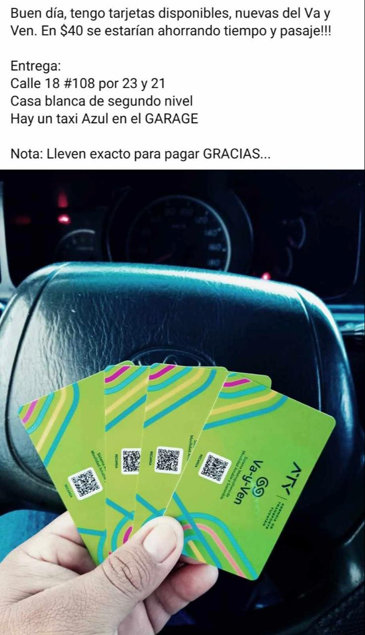Un usuario ofrece las tarjetas en $40 pesos y asegura que de esta forma las personas no tendrán que formarse ni gastar en transporte Un usuario ofrece las tarjetas en $40 pesos y asegura que de esta forma las personas no tendrán que formarse ni gastar en transporte