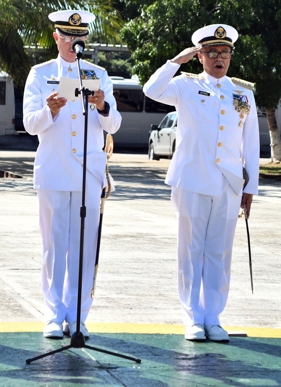 La ceremonia fue presidida por el Oficial Mayor de la Secretaría de Marina y la Gobernadora. La ceremonia fue presidida por el Oficial Mayor de la Secretaría de Marina y la Gobernadora.