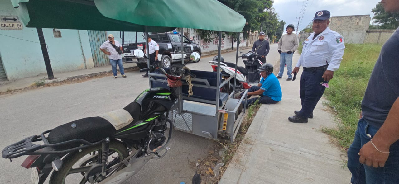 Imprudencia de un mototaxi deja un lesionado en Escárcega
