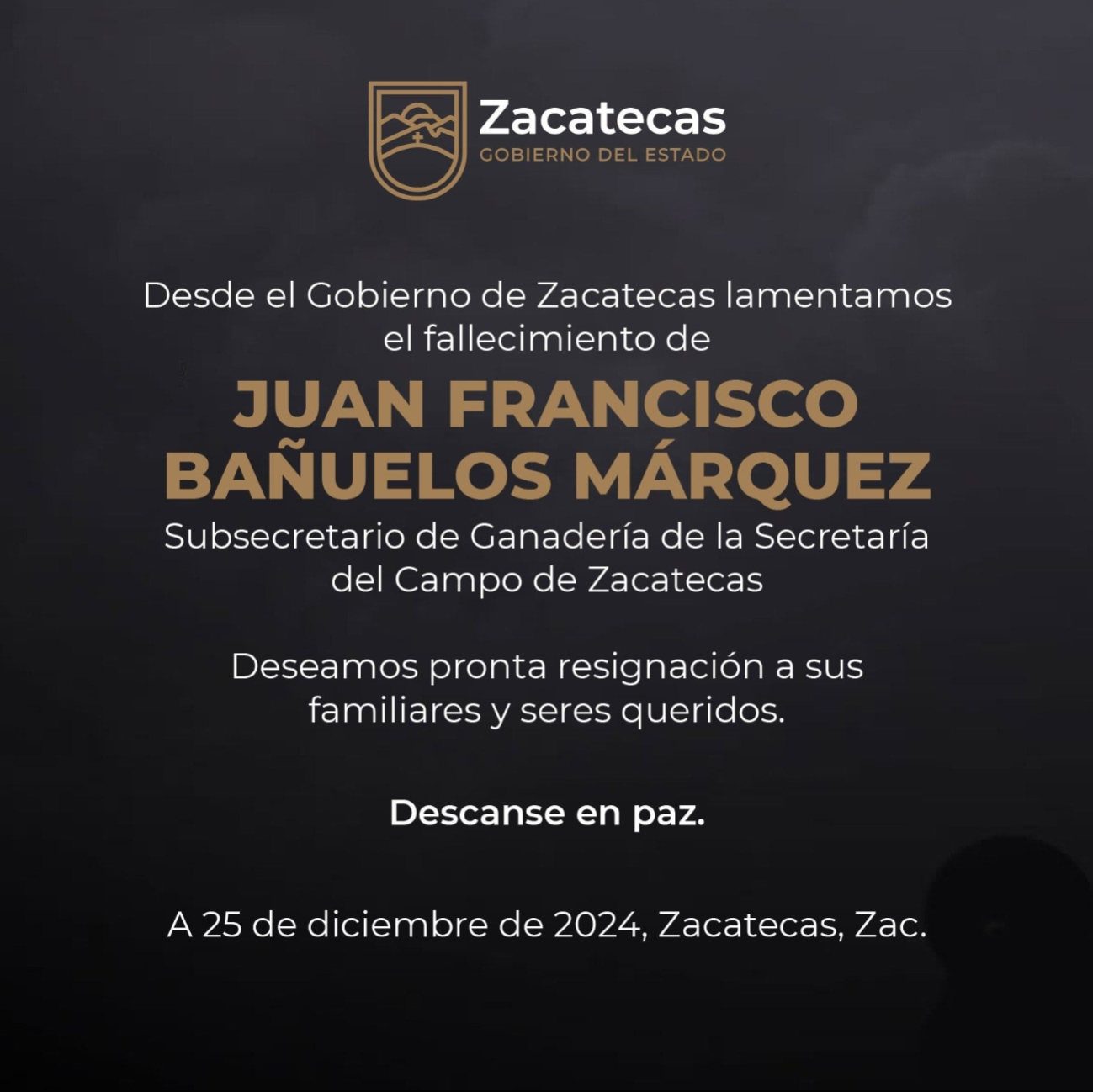 El gobierno dio a conocer una esquela El gobierno dio a conocer una esquela
