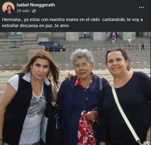 La hermana de Dulce confirmó su fallecimiento La hermana de Dulce confirmó su fallecimiento