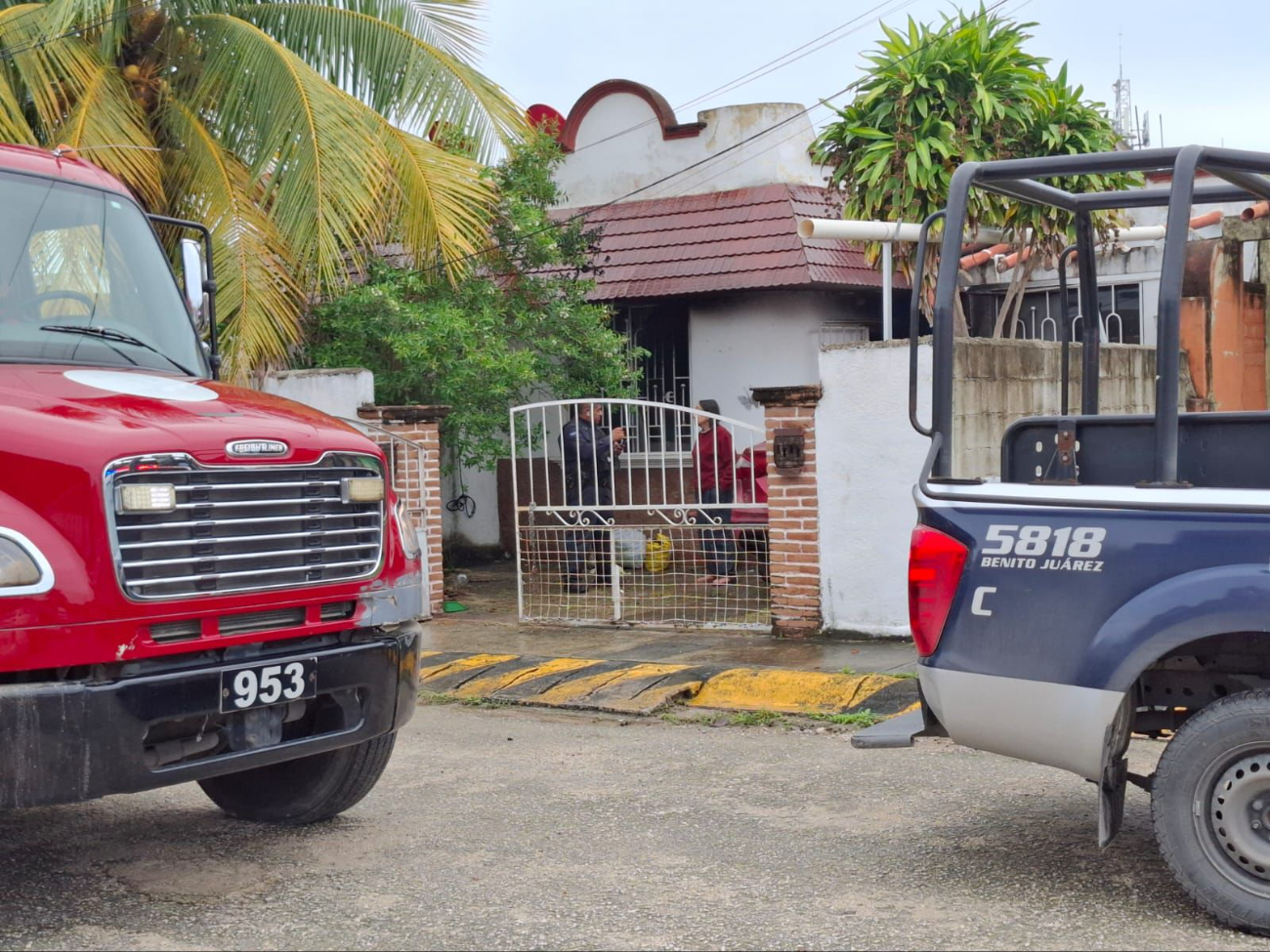 La vivienda solo sufrió algunos daños materiales, más no reporte de heridos La vivienda solo sufrió algunos daños materiales, más no reporte de heridos