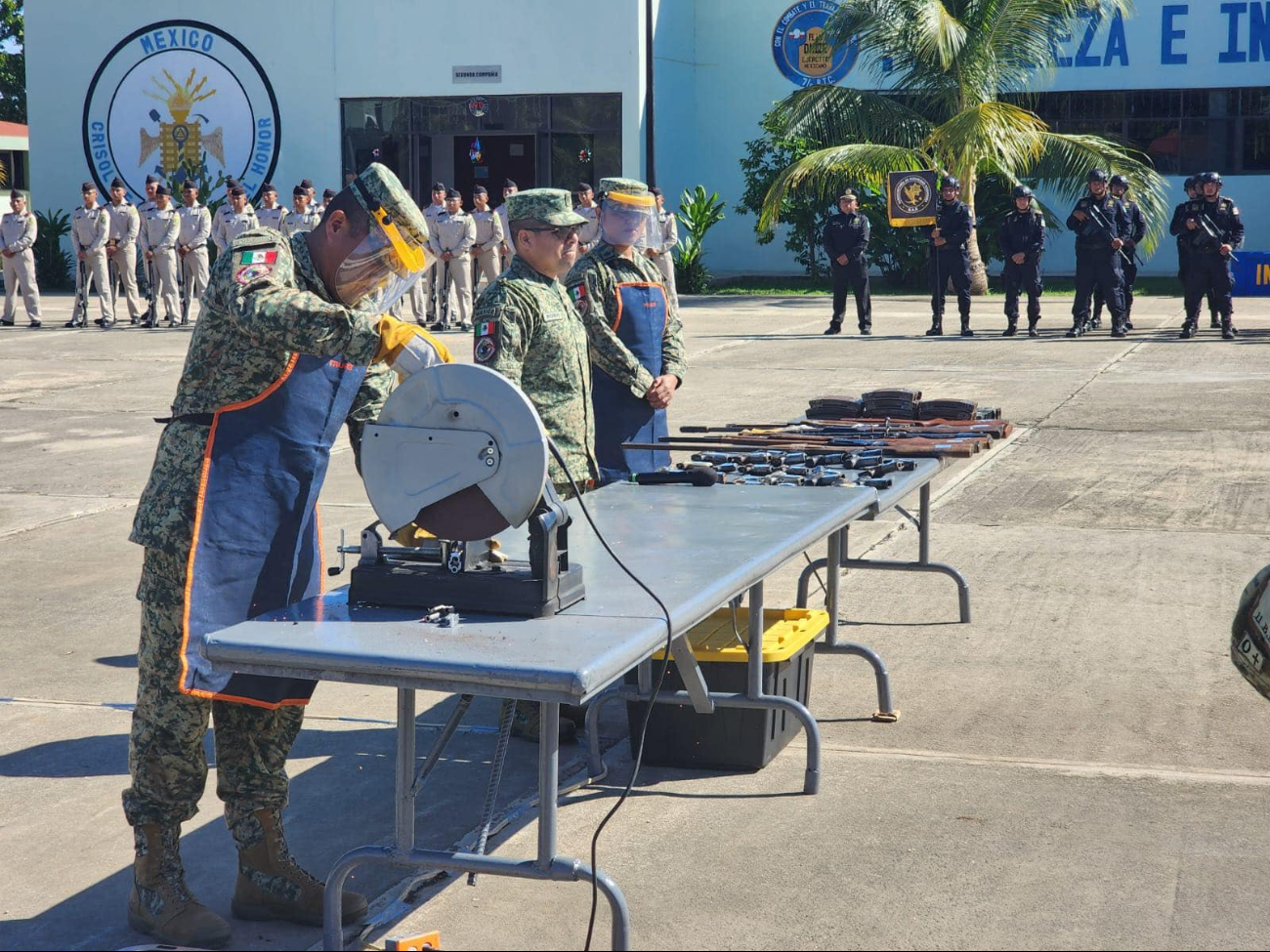 Destruyen 35 armas decomisadas en operativos en Yucatán