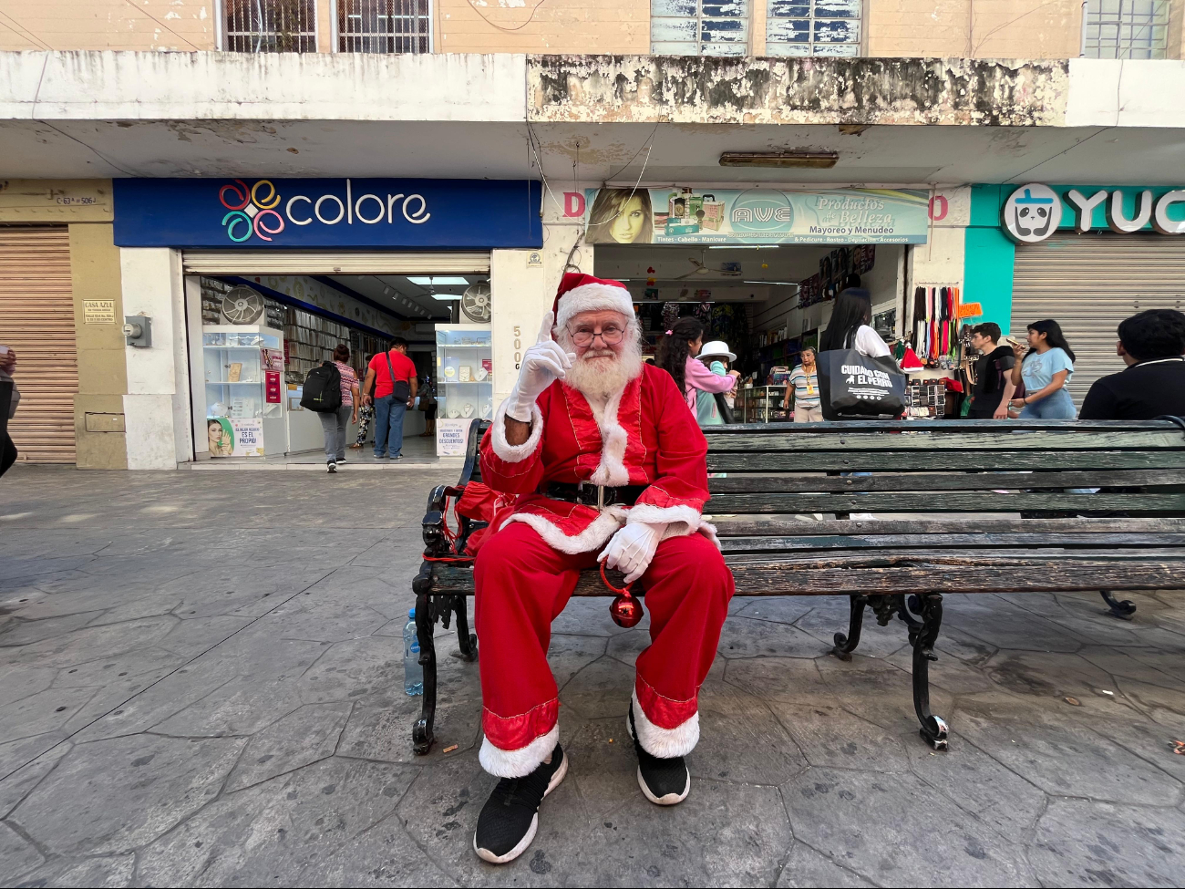 El centro histórico de Mérida tiene su propio Santa Claus 