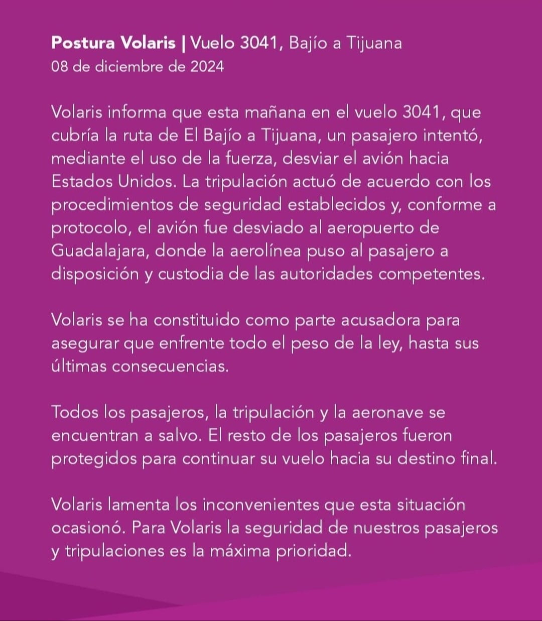 Comunicado de Volaris Comunicado de Volaris