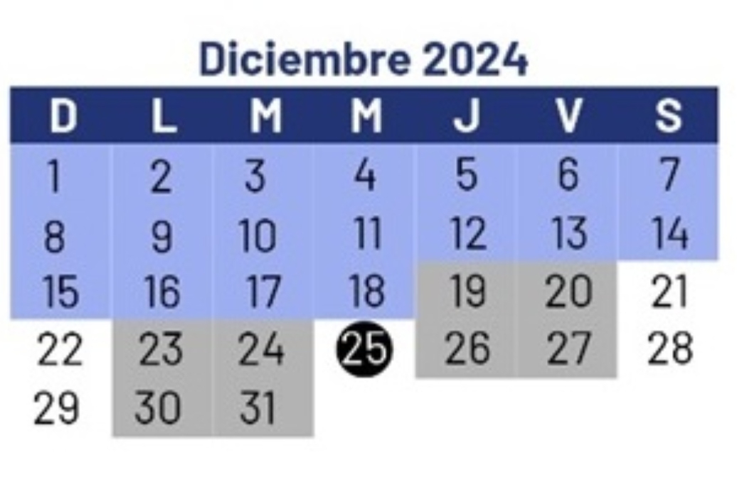 El calendario de la Segey no declara el 12 de diciembre como inhábil El calendario de la Segey no declara el 12 de diciembre como inhábil