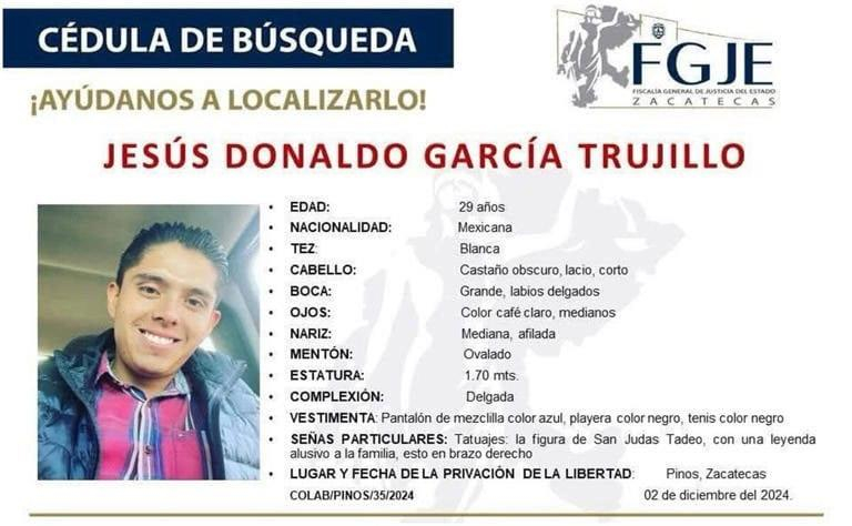 Jesús Donaldo García Trujillo tenía reporte de desaparición Jesús Donaldo García Trujillo tenía reporte de desaparición