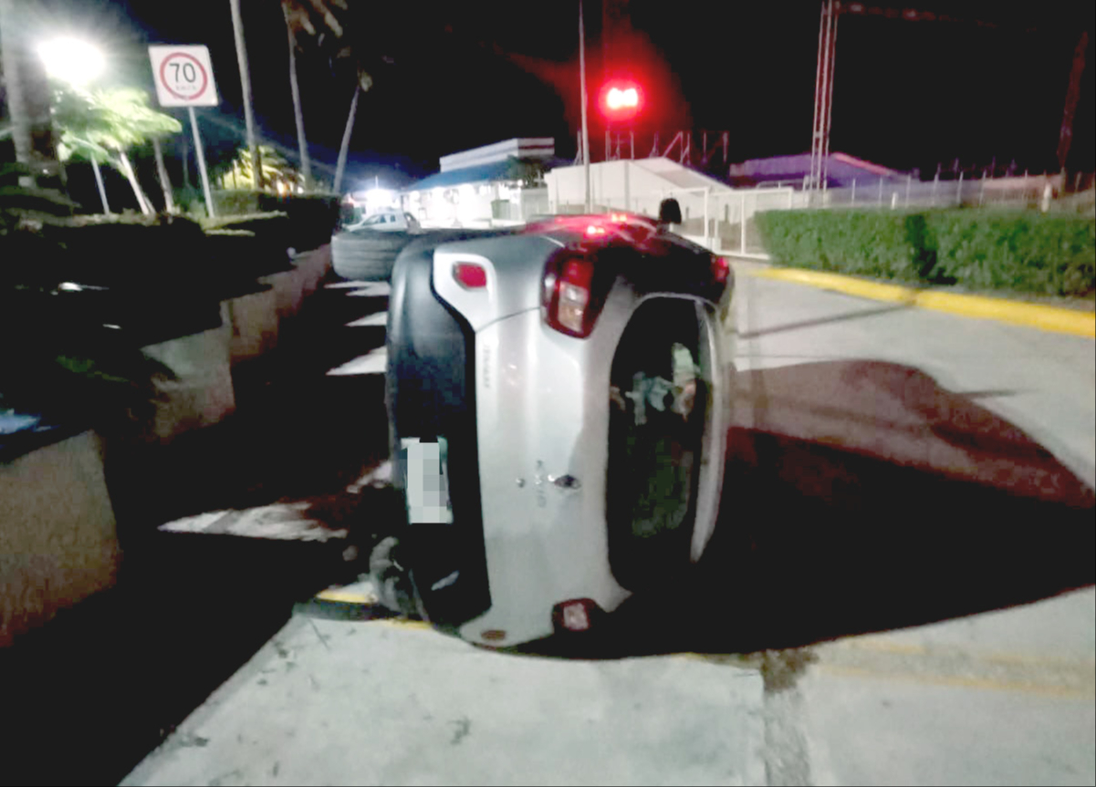 Un conductor perdió el control de su Renault, modelo Kwid, por ir a exceso de velocidad. Un conductor perdió el control de su Renault, modelo Kwid, por ir a exceso de velocidad.