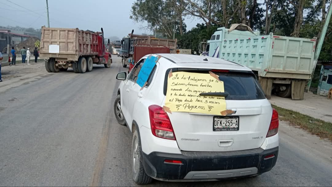 Los manifestantes siguen esperando su pago por su trabajo en el Tramo 7 del Tren Maya