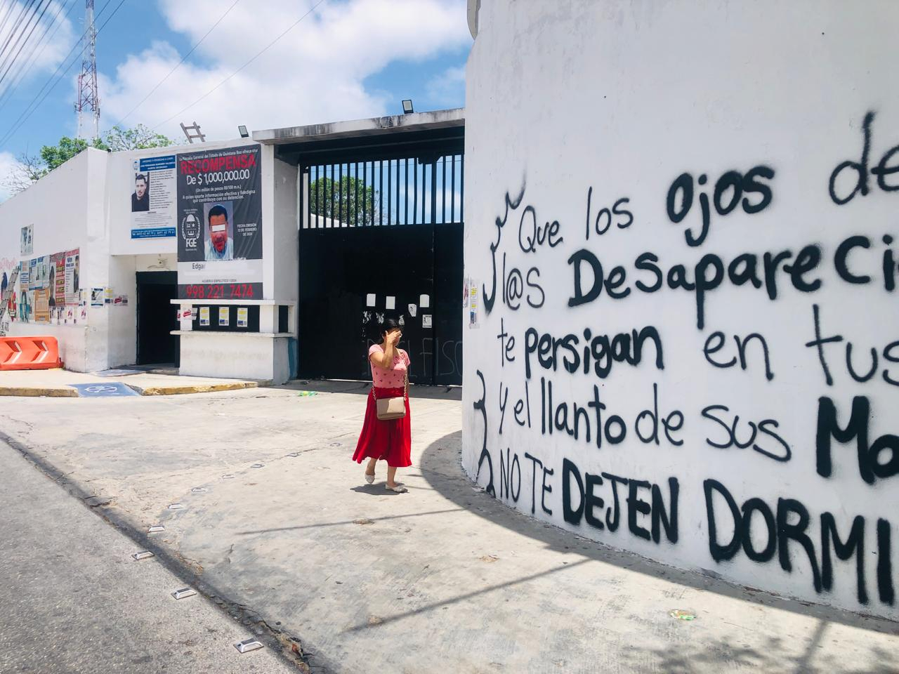Los rostros de desaparecidos fueron pintados en la FGE en Cancún Los rostros de desaparecidos fueron pintados en la FGE en Cancún