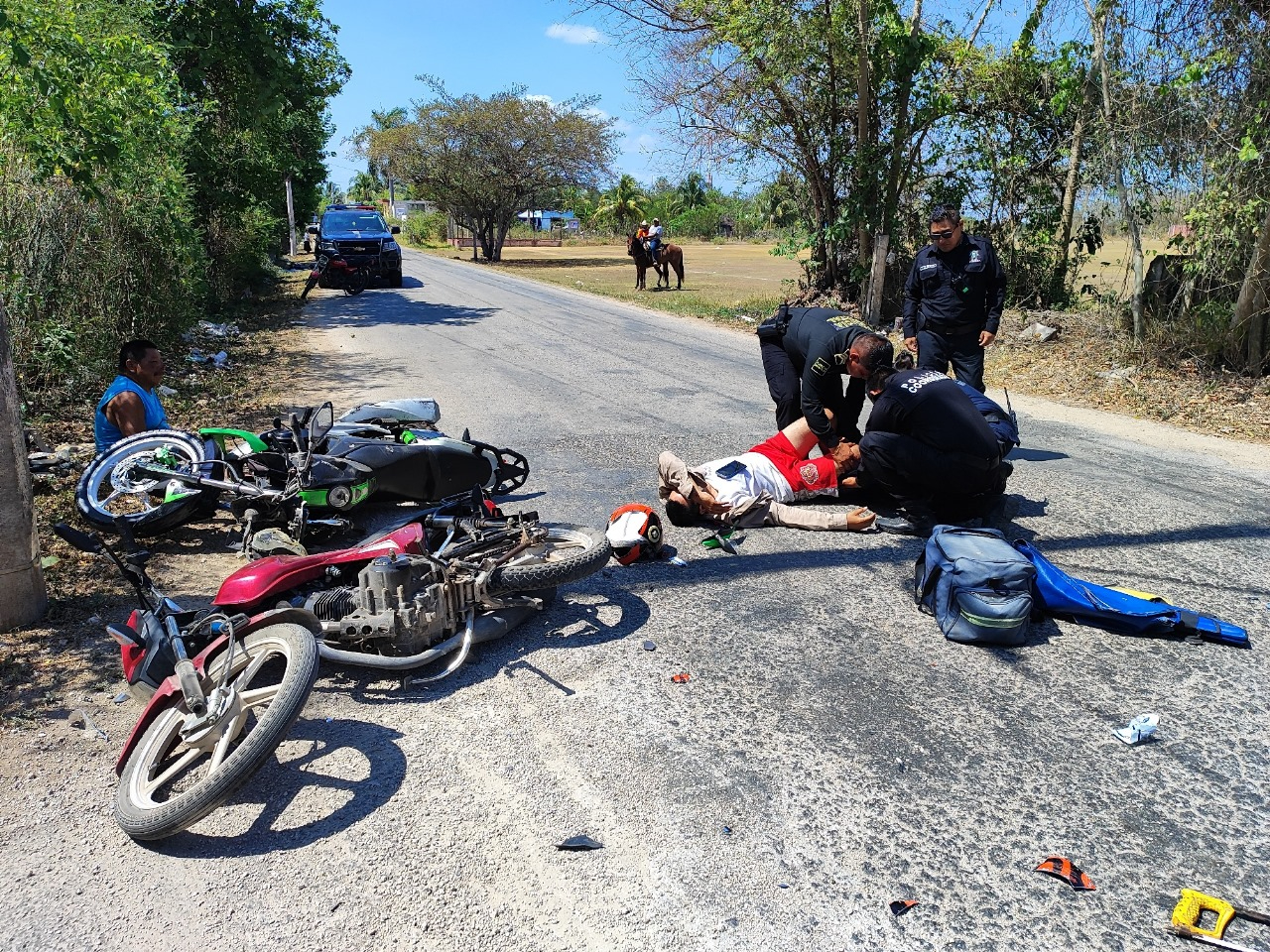 Las dos motocicletas quedaron en manos de la policía de Tizimín Las dos motocicletas quedaron en manos de la policía de Tizimín