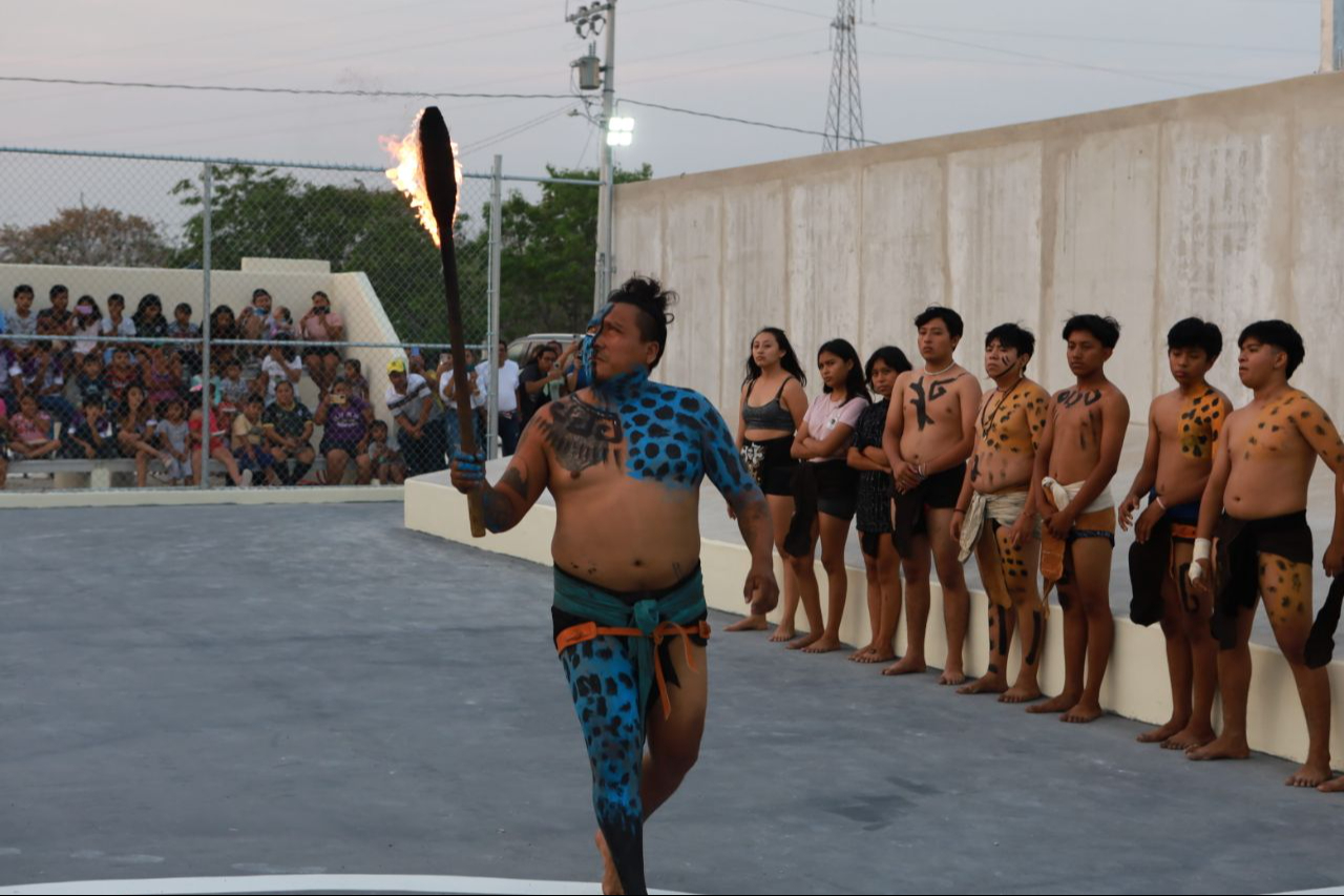 Parte de la inauguración de la cancha de Pok Ta Pok en Progreso Parte de la inauguración de la cancha de Pok Ta Pok en Progreso