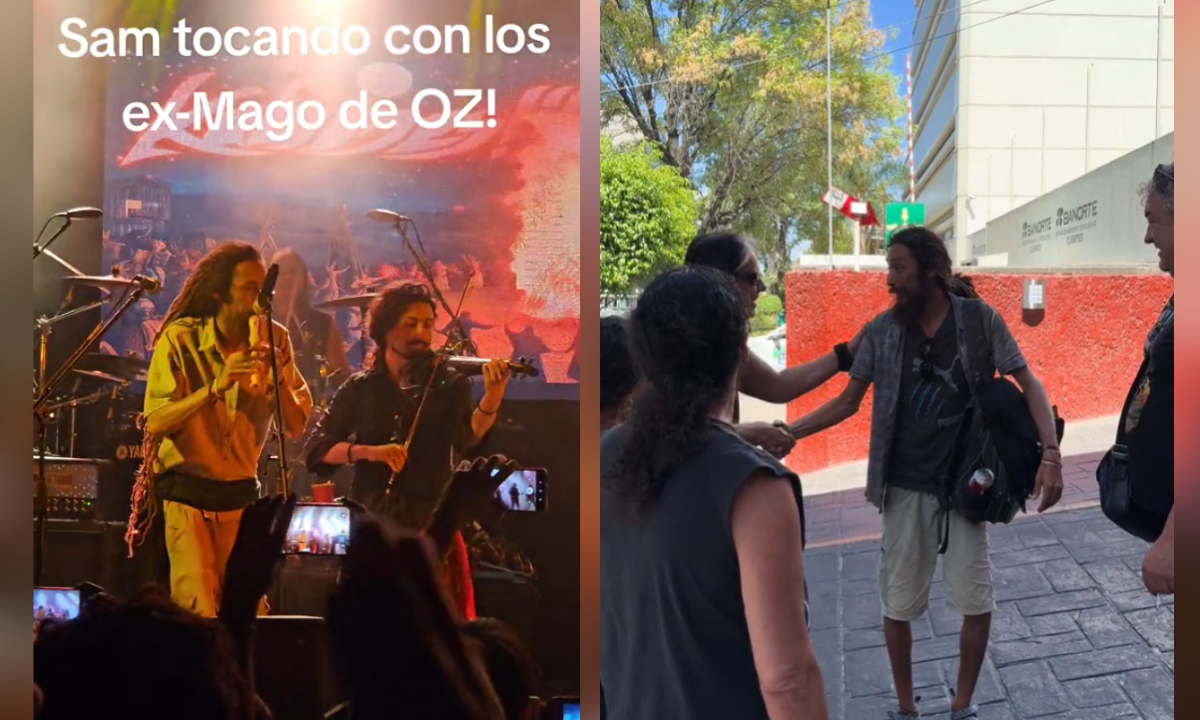 Al ritmo de ‘Fiesta Pagana’, indigente de Campeche toca con exintegrantes de Mago de Oz