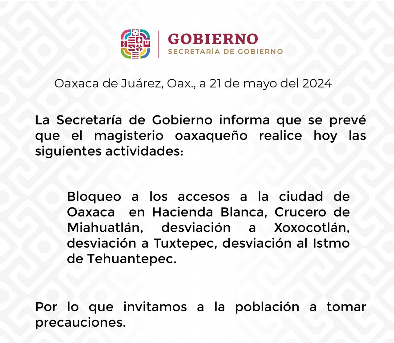 Se desconoce cuanto tiempo durarán los bloqueos en Oaxaca Se desconoce cuanto tiempo durarán los bloqueos en Oaxaca