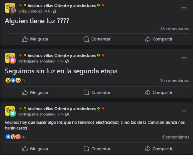 La CFE no ha respondido a las quejas de los vecinos La CFE no ha respondido a las quejas de los vecinos