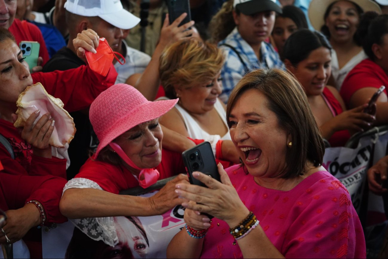 Xóchitl Gálvez durante un mitin político Xóchitl Gálvez durante un mitin político