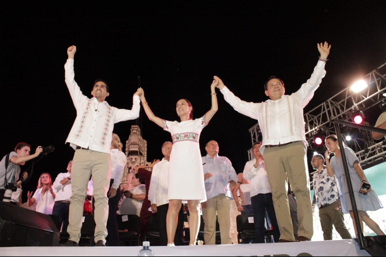 Rommel Pacheco, Claudia Sheinbaum y Joaquín Díaz Mena, aspirantes de Sigamos Haciendo Historia Rommel Pacheco, Claudia Sheinbaum y Joaquín Díaz Mena, aspirantes de Sigamos Haciendo Historia
