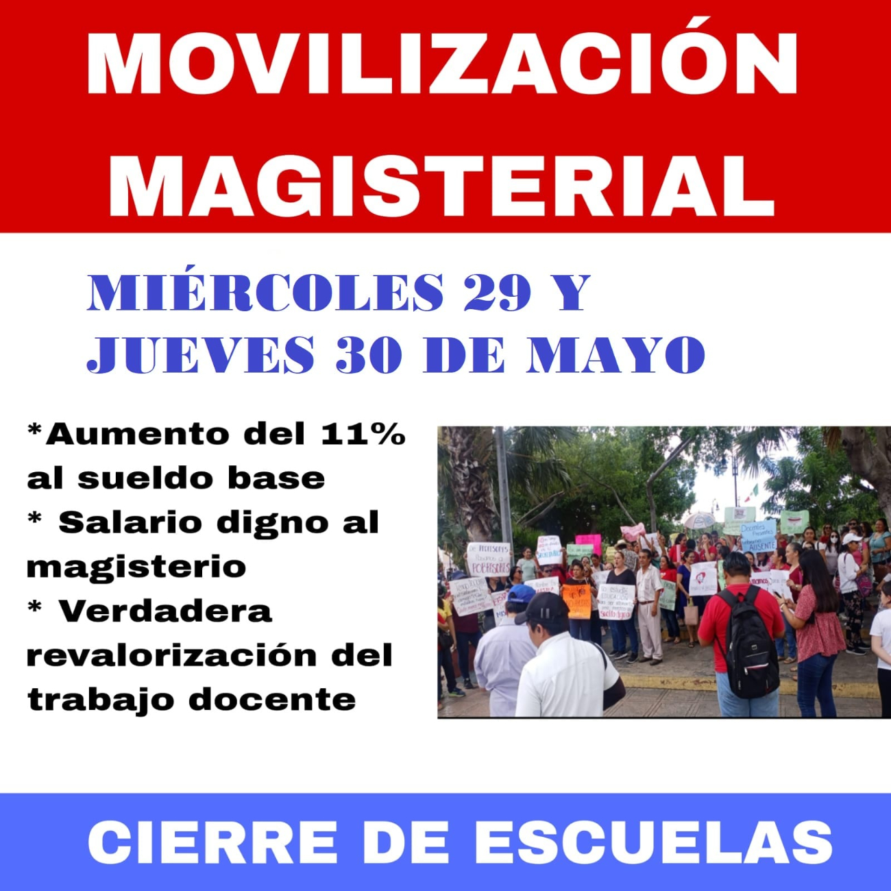 Maestros anunciaron el cierre de las escuelas como protesta Maestros anunciaron el cierre de las escuelas como protesta