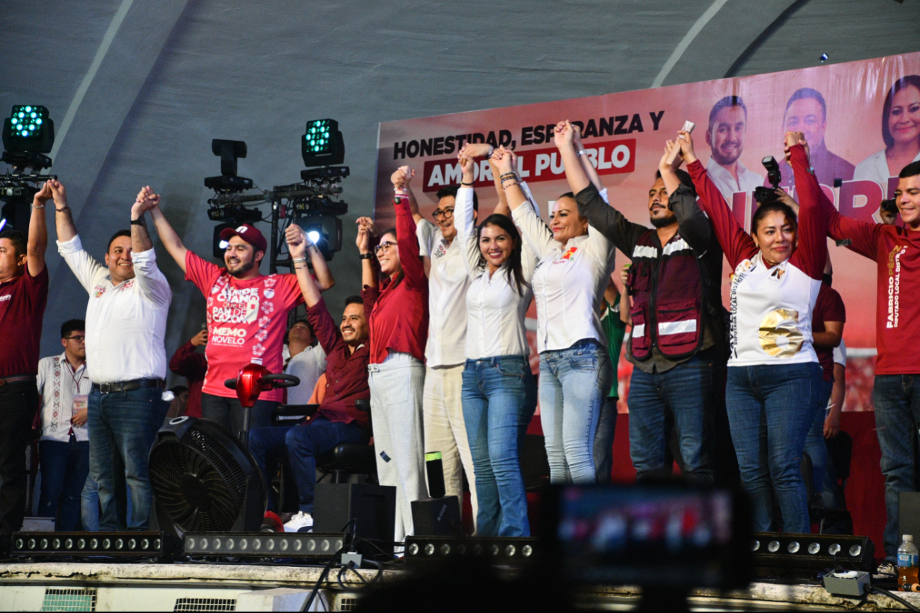 Candidata a la Alcaldía de Campeche, Jamile Moguel cerró campaña entre miles de morenistas  