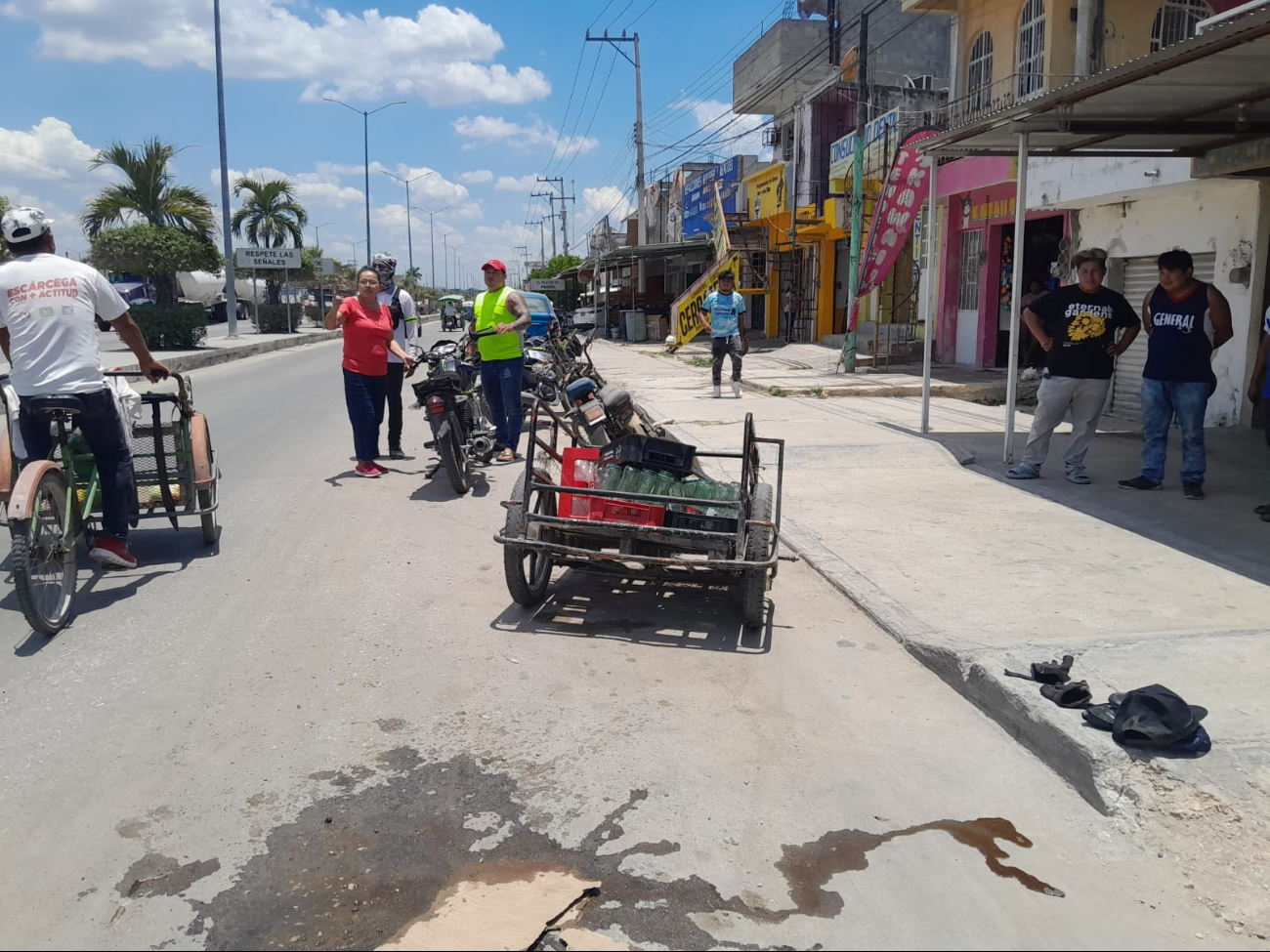 Choque de motociclistas en Escárcega deja un lesionado