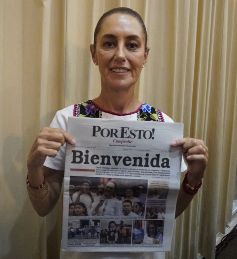 Claudia Sheinbaum, recibe el impreso del día de Por Esto! Claudia Sheinbaum, recibe el impreso del día de Por Esto!