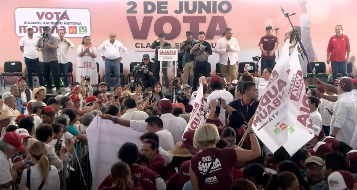 Simpatizantes y militantes de Morena, PT y PVEM reciben a Claudia Sheinbaum Simpatizantes y militantes de Morena, PT y PVEM reciben a Claudia Sheinbaum