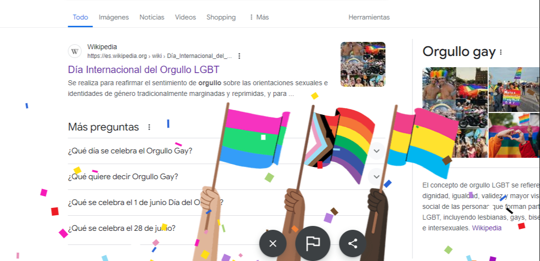 Así luce una de las animaciones de Google para conmemorar el Orgullo Gay Así luce una de las animaciones de Google para conmemorar el Orgullo Gay
